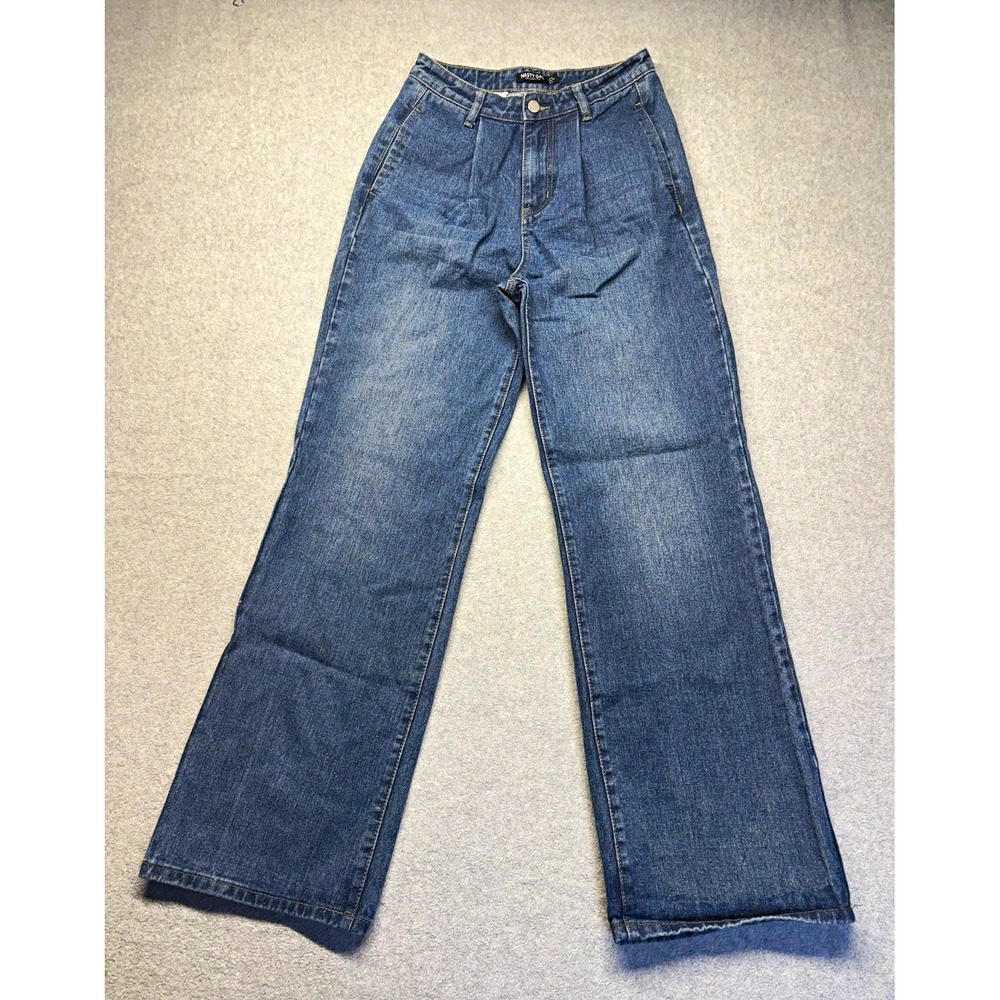 Nasty Gal Collection Women's Straight Blue Medium Wash Denim Jeans High Rise 2